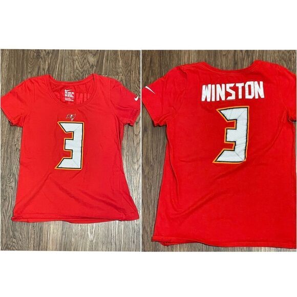 Nike Tampa Bay Buccaneers Short Sleeve T-shirt #3 Winston Red White Size Large - Picture 1 of 7